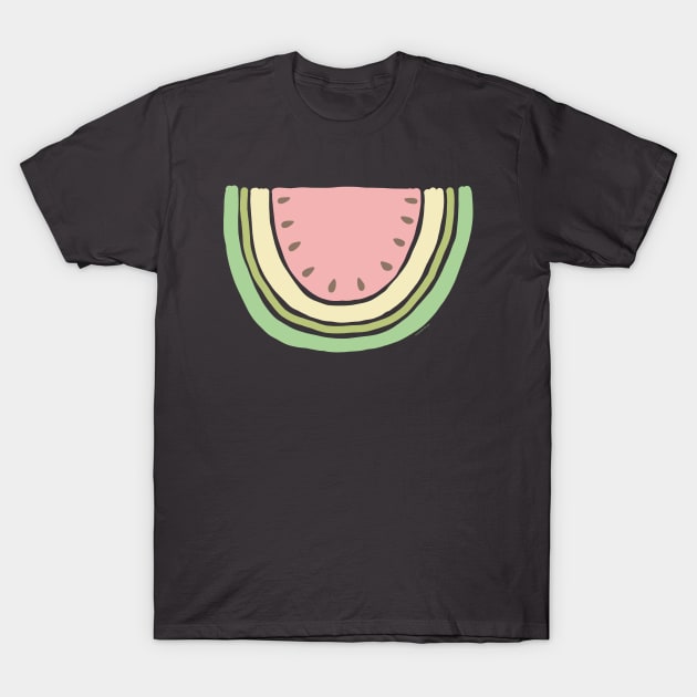 Boho Watermelon Slice Minimal Scandinavian Art Design T-Shirt by DoubleBrush